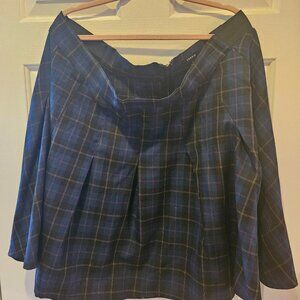 Torrid Blue and Black Plaid Skirt